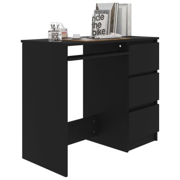 vidaXL Γραφείο Μαύρο 90x45x76cm από Επεξ. Ξύλο 1 τεμ.