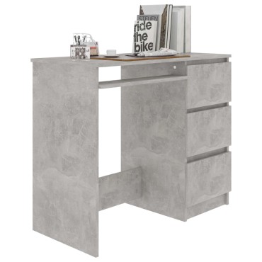 vidaXL Γραφείο Γκρι του Σκυροδέματος 90x45x76cm από Επεξ. Ξύλο 1 τεμ.