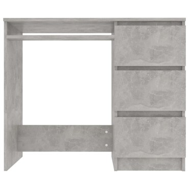 vidaXL Γραφείο Γκρι του Σκυροδέματος 90x45x76cm από Επεξ. Ξύλο 1 τεμ.
