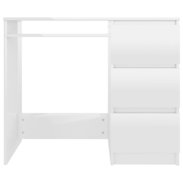 vidaXL Γραφείο Γυαλιστερό Λευκό 90x45x76cm από Επεξ. Ξύλο 1 τεμ.