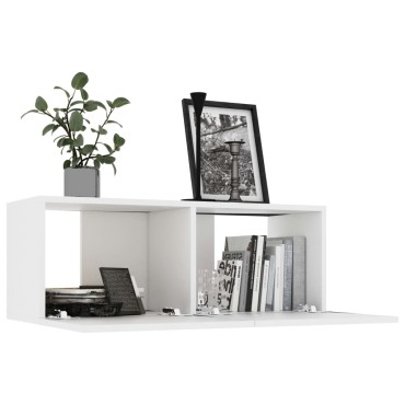 vidaXL Έπιπλο Τηλεόρασης Λευκό 80x30x30cm από Επεξ. Ξύλο