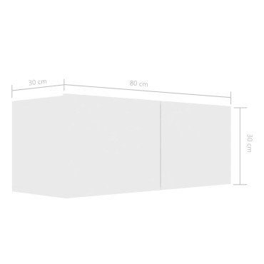 vidaXL Έπιπλο Τηλεόρασης Λευκό 80x30x30cm από Επεξ. Ξύλο