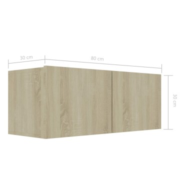 vidaXL Έπιπλο Τηλεόρασης Sonoma Δρυς 80x30x30cm από Επεξ. Ξύλο