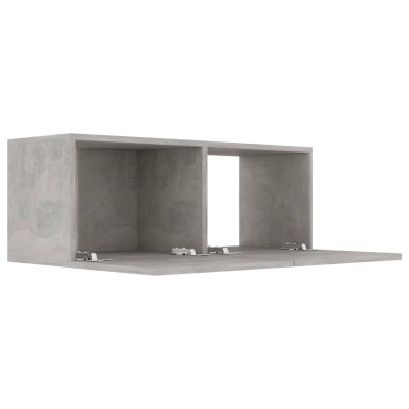 vidaXL Έπιπλο Τηλεόρασης Γκρι Σκυροδέματος 80x30x30cm από Επεξ. Ξύλο