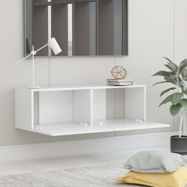 vidaXL Έπιπλο Τηλεόρασης Λευκό 100x30x30cm από Επεξ. Ξύλο
