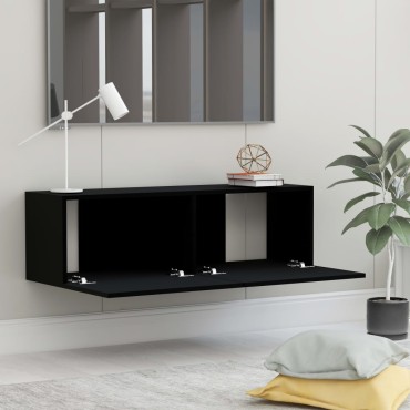 vidaXL Έπιπλο Τηλεόρασης Μαύρο 100x30x30cm από Επεξ. Ξύλο