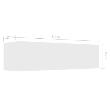 vidaXL Έπιπλο Τηλεόρασης Λευκό 120x30x30cm από από Επεξ. Ξύλο