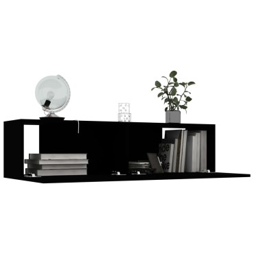 vidaXL Έπιπλο Τηλεόρασης Μαύρο 120x30x30cm από Επεξ. Ξύλο