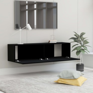 vidaXL Έπιπλο Τηλεόρασης Μαύρο 120x30x30cm από Επεξ. Ξύλο