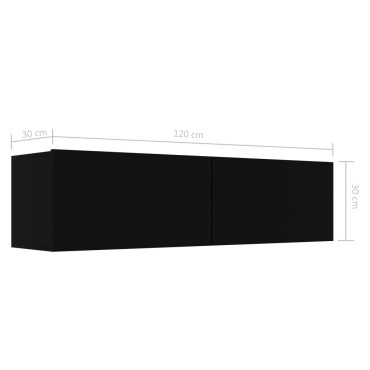 vidaXL Έπιπλο Τηλεόρασης Μαύρο 120x30x30cm από Επεξ. Ξύλο