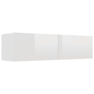 vidaXL Έπιπλο Τηλεόρασης Γυαλιστερό Λευκό 120x30x30cm από Επεξ. Ξύλο