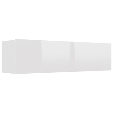 vidaXL Έπιπλο Τηλεόρασης Γυαλιστερό Λευκό 120x30x30cm από Επεξ. Ξύλο