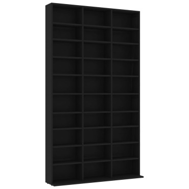 vidaXL Έπιπλο για CD Μαύρο 102x16x177,5cm από Επεξεργασμένο Ξύλο 1 τεμ.