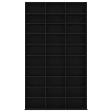 vidaXL Έπιπλο για CD Μαύρο 102x16x177,5cm από Επεξεργασμένο Ξύλο 1 τεμ.