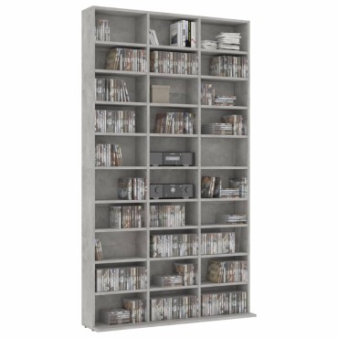 vidaXL Έπιπλο για CD Γκρι Σκυρ. 102x16x177,5cm από Επεξεργασμένο Ξύλο 1 τεμ.
