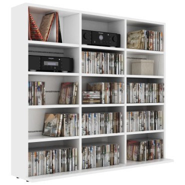 vidaXL Έπιπλο για CD Λευκό 100x23x89,5cm από Επεξ. Ξύλο 1 τεμ.