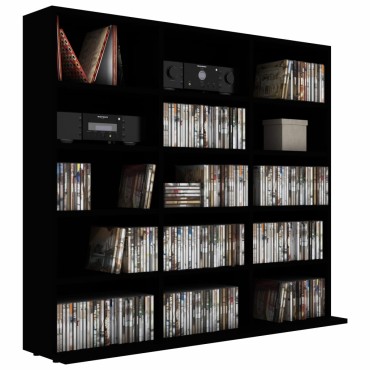 vidaXL Έπιπλο για CD Μαύρο 102x23x89,5cm από Επεξ. Ξύλο 1 τεμ.
