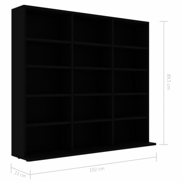 vidaXL Έπιπλο για CD Μαύρο 102x23x89,5cm από Επεξ. Ξύλο 1 τεμ.