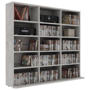 vidaXL Έπιπλο για CD Γκρι του Σκυροδέματος 100x23x89,5cm Επεξ. Ξύλο 1 τεμ.