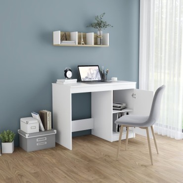 vidaXL Γραφείο Λευκό 100x50x76cm από Επεξ. Ξύλο 1 τεμ.