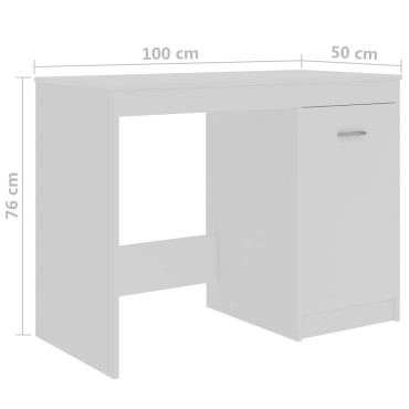 vidaXL Γραφείο Λευκό 100x50x76cm από Μοριοσανίδα 1 τεμ.