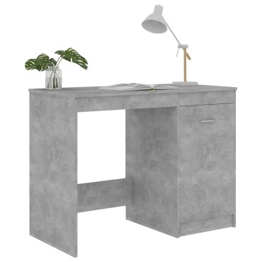 vidaXL Γραφείο Γκρι Σκυροδέματος 100x50x76cm από Επεξ. Ξύλο 1 τεμ.