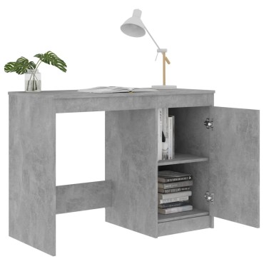 vidaXL Γραφείο Γκρι Σκυροδέματος 100x50x76cm από Επεξ. Ξύλο 1 τεμ.