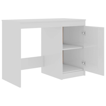 vidaXL Γραφείο Γυαλιστερό Λευκό 100x50x76cm από Επεξ. Ξύλο 1 τεμ.