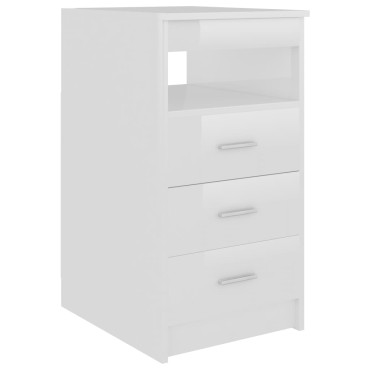vidaXL Συρταριέρα Γυαλιστερό Λευκό 40x50x76cm Επεξεργασμένο Ξύλο 1 τεμ.