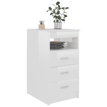 vidaXL Συρταριέρα Γυαλιστερό Λευκό 40x50x76cm Επεξεργασμένο Ξύλο 1 τεμ.