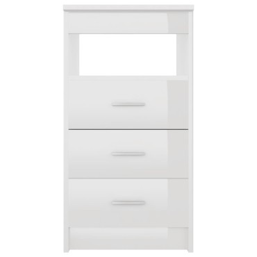 vidaXL Συρταριέρα Γυαλιστερό Λευκό 40x50x76cm Επεξεργασμένο Ξύλο 1 τεμ.