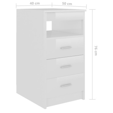 vidaXL Συρταριέρα Γυαλιστερό Λευκό 40x50x76cm Επεξεργασμένο Ξύλο 1 τεμ.