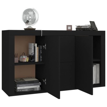 vidaXL Μπουφές Μαύρος 120x36x69cm από Επεξ. Ξύλο 1 τεμ.