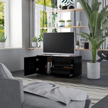 vidaXL Έπιπλο Τηλεόρασης Μαύρο 80x34x36cm από Επεξ. Ξύλο