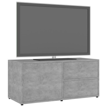 vidaXL Έπιπλο Τηλεόρασης Γκρι Σκυροδέματος 80x34x36cm Επεξ. Ξύλο