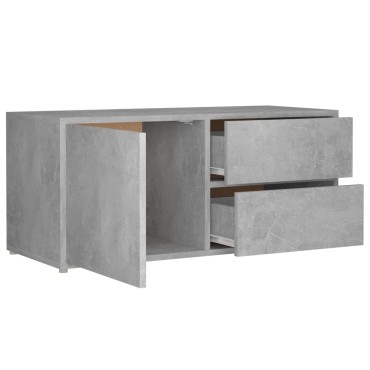 vidaXL Έπιπλο Τηλεόρασης Γκρι Σκυροδέματος 80x34x36cm Επεξ. Ξύλο
