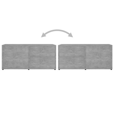 vidaXL Έπιπλο Τηλεόρασης Γκρι Σκυροδέματος 80x34x36cm Επεξ. Ξύλο