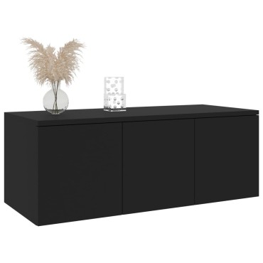 vidaXL Έπιπλο Τηλεόρασης Μαύρο 80x34x30cm από Επεξ. Ξύλο