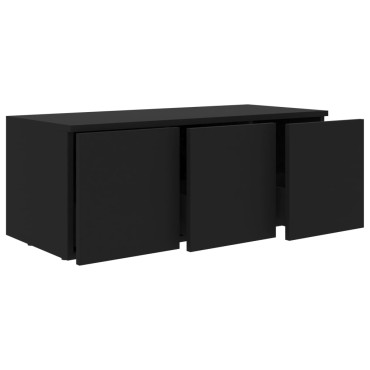 vidaXL Έπιπλο Τηλεόρασης Μαύρο 80x34x30cm από Επεξ. Ξύλο