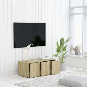 vidaXL Έπιπλο Τηλεόρασης Sonoma Δρυς 80x34x30cm από Επεξ. Ξύλο
