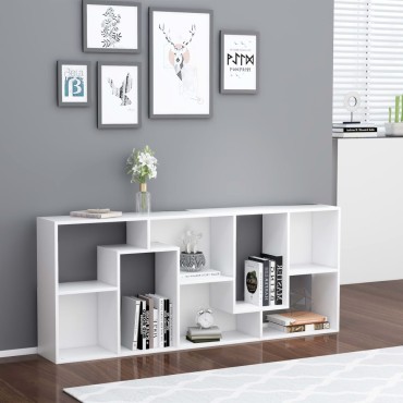 vidaXL Βιβλιοθήκη Λευκή 67x24x161cm από Επεξ. Ξύλο 1 τεμ.