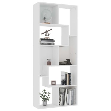 vidaXL Βιβλιοθήκη Λευκή 67x24x161cm από Επεξ. Ξύλο 1 τεμ.