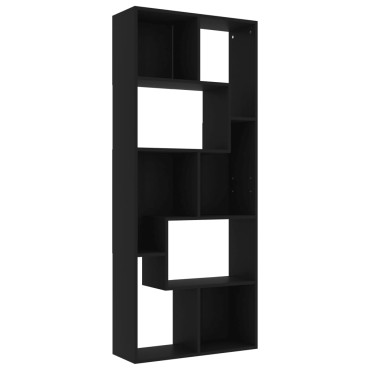 vidaXL Βιβλιοθήκη Μαύρη 67x24x161cm από Επεξ. Ξύλο 1 τεμ.