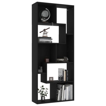 vidaXL Βιβλιοθήκη Μαύρη 67x24x161cm από Επεξ. Ξύλο 1 τεμ.