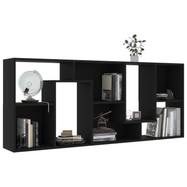 vidaXL Βιβλιοθήκη Μαύρη 67x24x161cm από Επεξ. Ξύλο 1 τεμ.