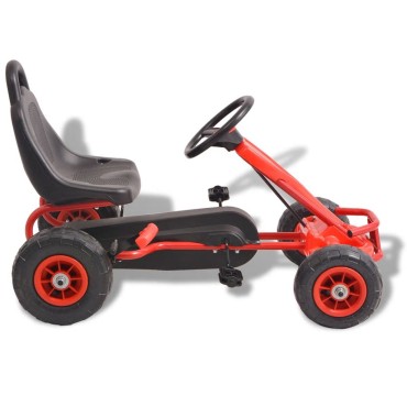 vidaXL Go Kart με Πετάλια και Λάστιχα Πεπιεσμένου Αέρα Κόκκινο