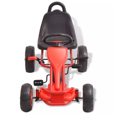 vidaXL Go Kart με Πετάλια και Λάστιχα Πεπιεσμένου Αέρα Κόκκινο
