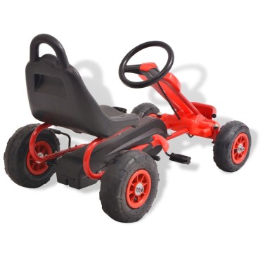 vidaXL Go Kart με Πετάλια και Λάστιχα Πεπιεσμένου Αέρα Κόκκινο