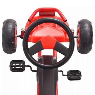 vidaXL Go Kart με Πετάλια και Λάστιχα Πεπιεσμένου Αέρα Κόκκινο