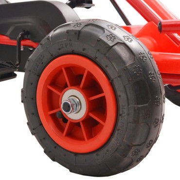 vidaXL Go Kart με Πετάλια και Λάστιχα Πεπιεσμένου Αέρα Κόκκινο